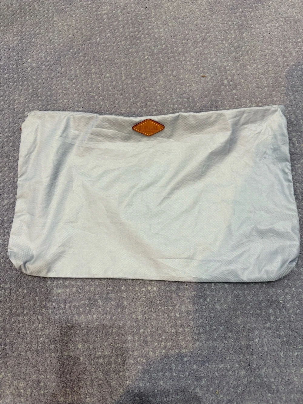 MZ Wallace Light Blue Pouch with Tan Logo Patch